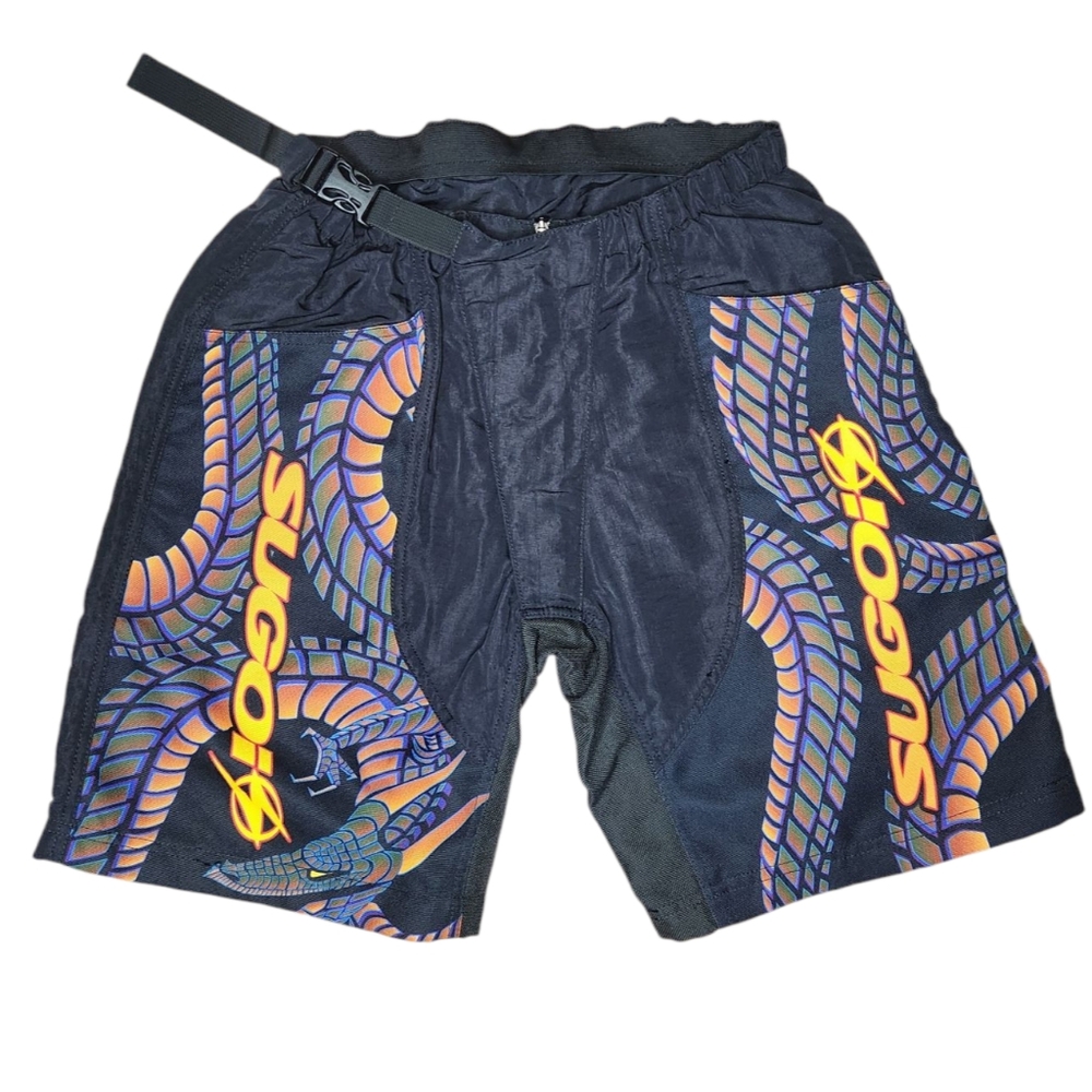 Vintage Y2K Sugoi Cycling Shorts Men’s Medium Neon Dragon Print Made in Canada